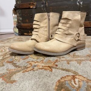 Sundance Tan Ankle Booties with Strap Detail